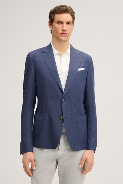Windsor Giro Schurwoll-Leinen-Blazer in Blau