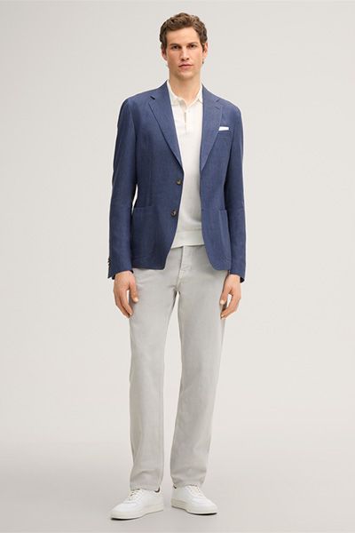 Windsor Giro Schurwoll-Leinen-Blazer in Blau