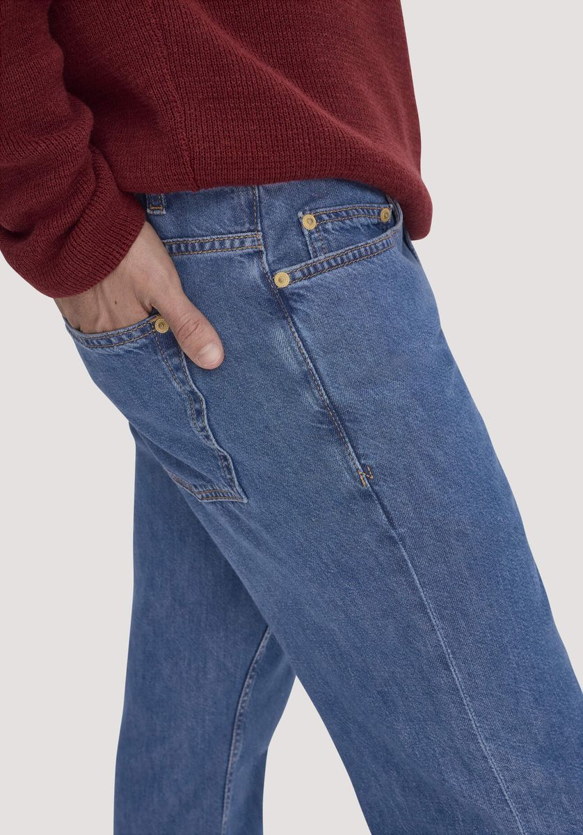 hessnatur Herren Jeans BEN Regular Straight aus Bio-Denim mit TENCEL™ Lyocell und Leinen - blau - Größe 31/30