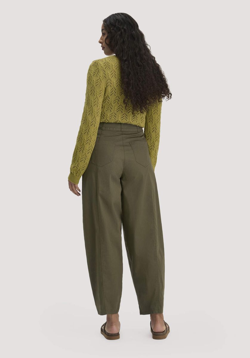 hessnatur Damen Hose Barrel Leg aus Bio-Baumwolle - grün - Größe 34