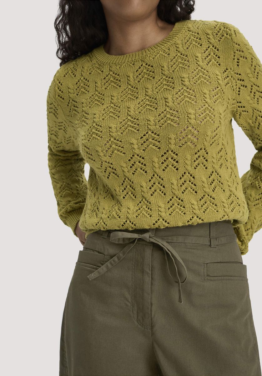 hessnatur Damen Hose Barrel Leg aus Bio-Baumwolle - grün - Größe 34