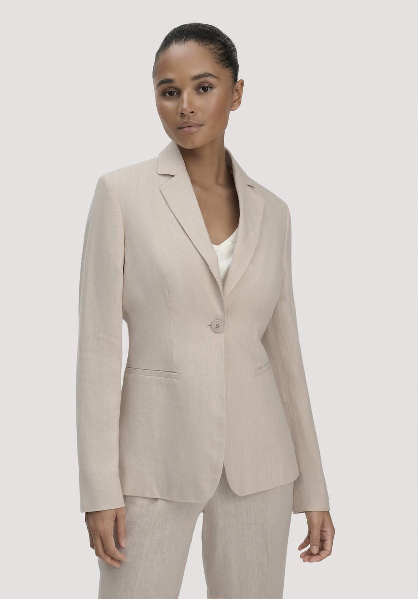 hessnatur Damen Blazer Regular aus Leinen - beige - Größe 34