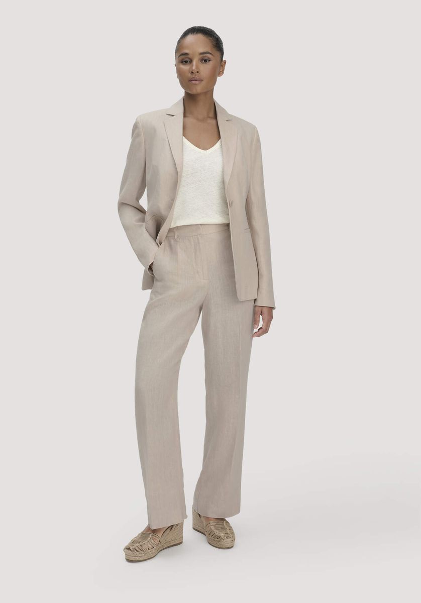 hessnatur Damen Blazer Regular aus Leinen - beige - Größe 34