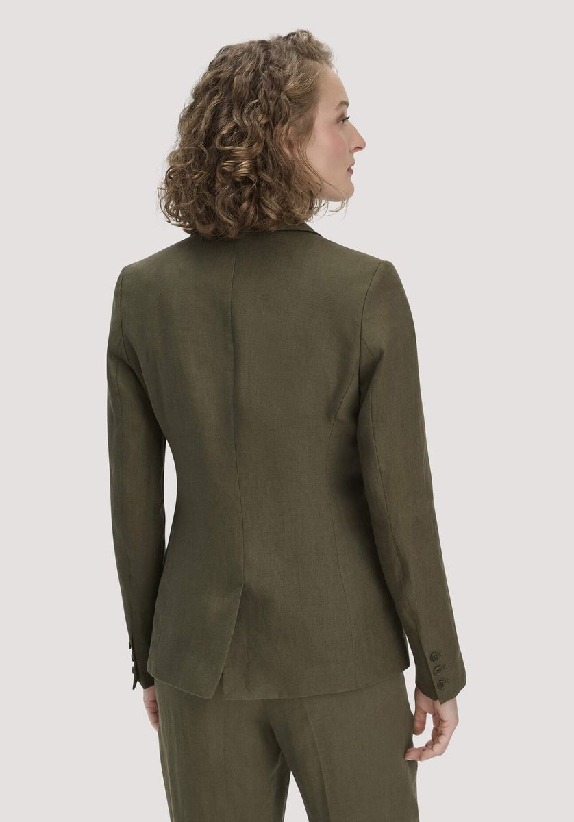 hessnatur Damen Blazer Regular aus Leinen - grün - Größe 34