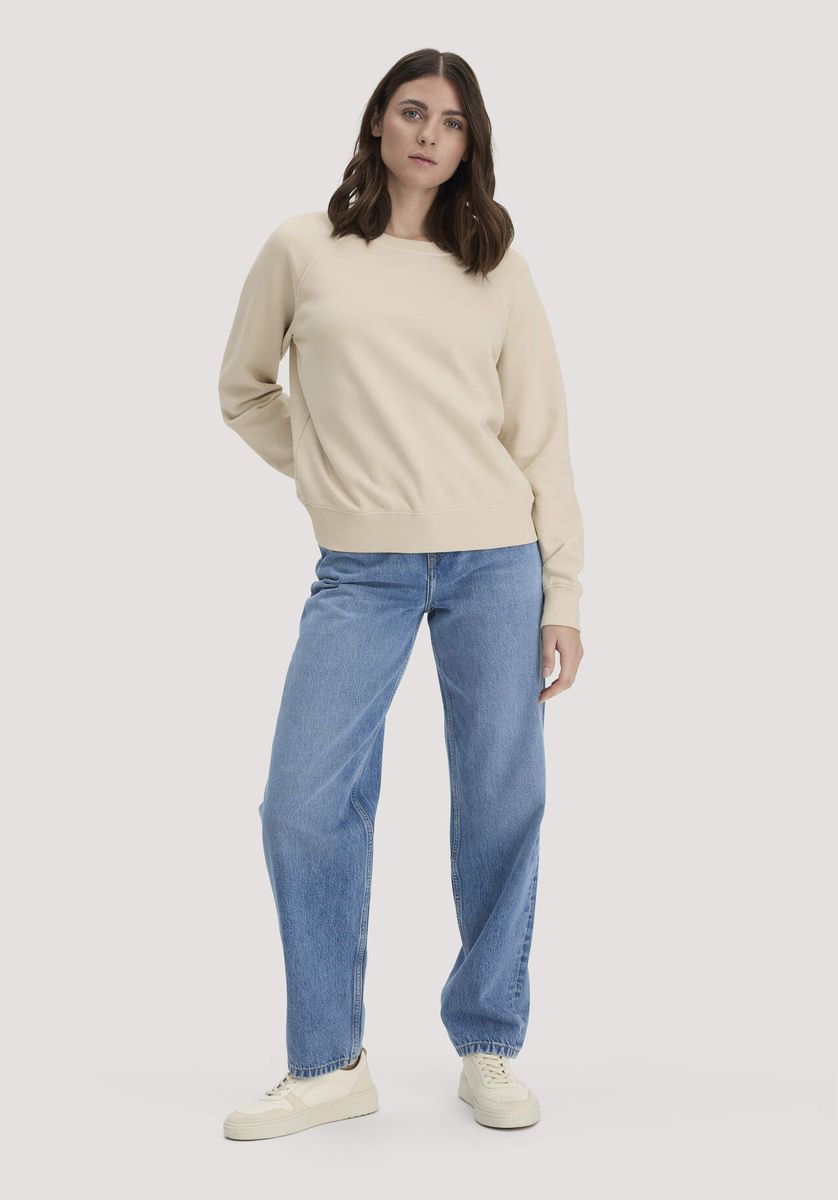 hessnatur Damen Sweatshirt Oversize aus Bio-Baumwolle - beige - Größe L