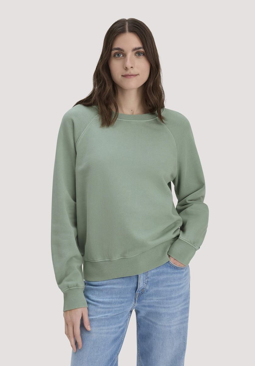 hessnatur Damen Sweatshirt Oversize aus Bio-Baumwolle - grün - Größe L