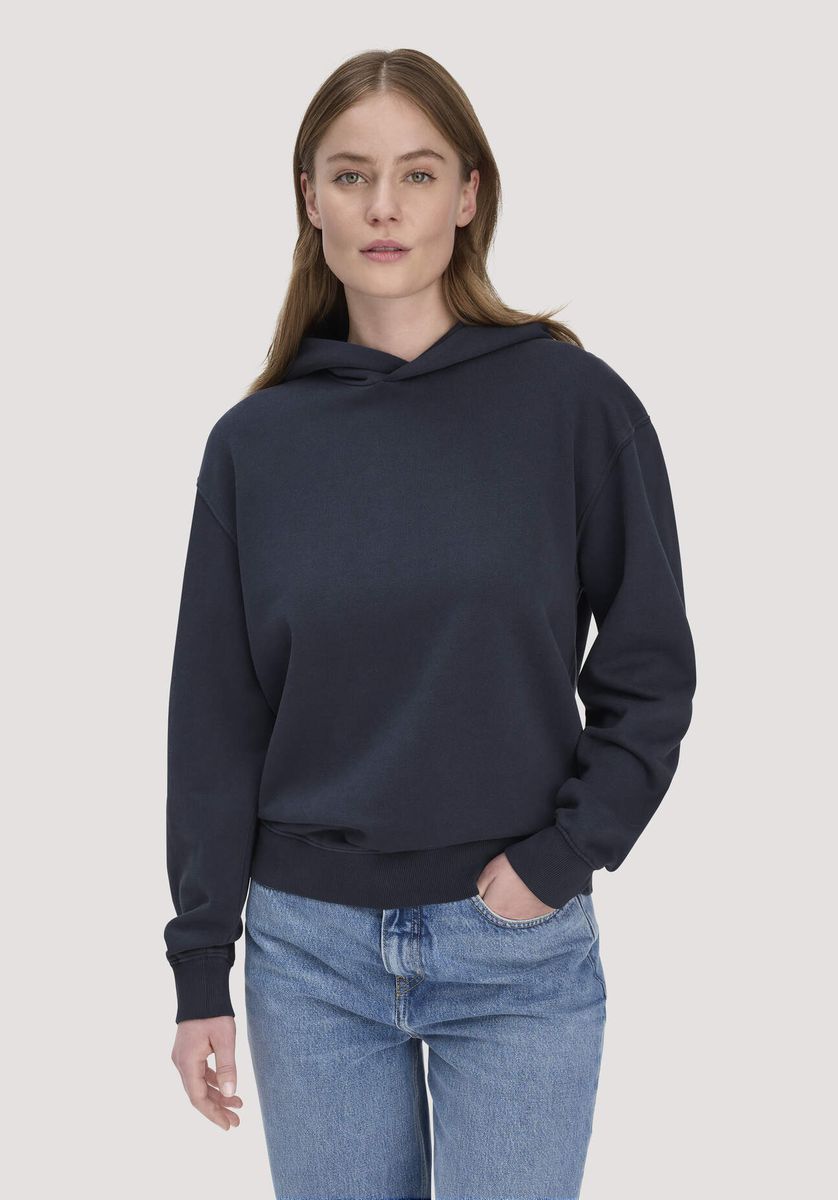 hessnatur Damen Sweathoodie Relaxed aus Bio-Baumwolle - blau - Größe L