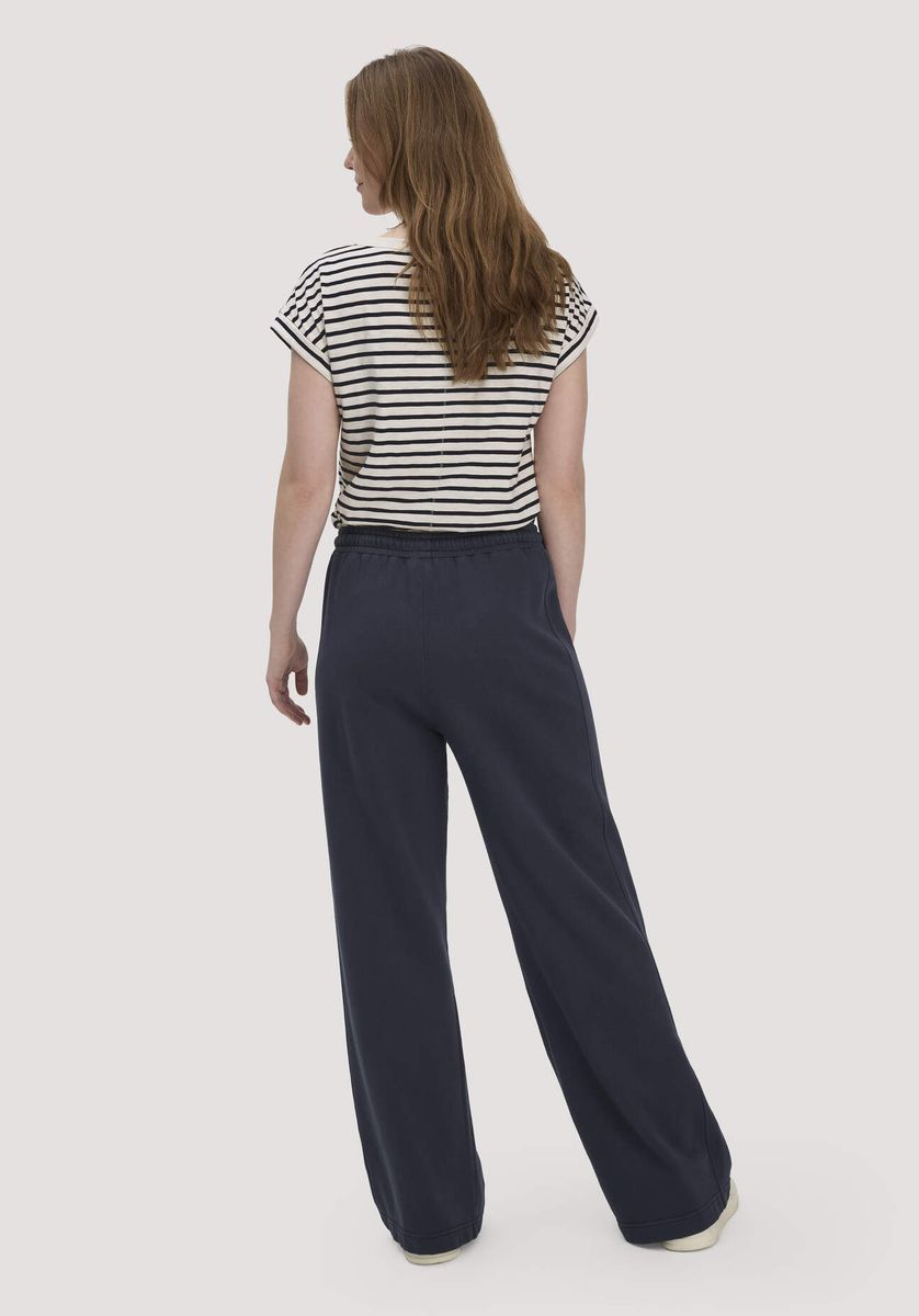 hessnatur Damen Sweathose Wide Leg Relaxed aus Bio-Baumwolle - blau - Größe L