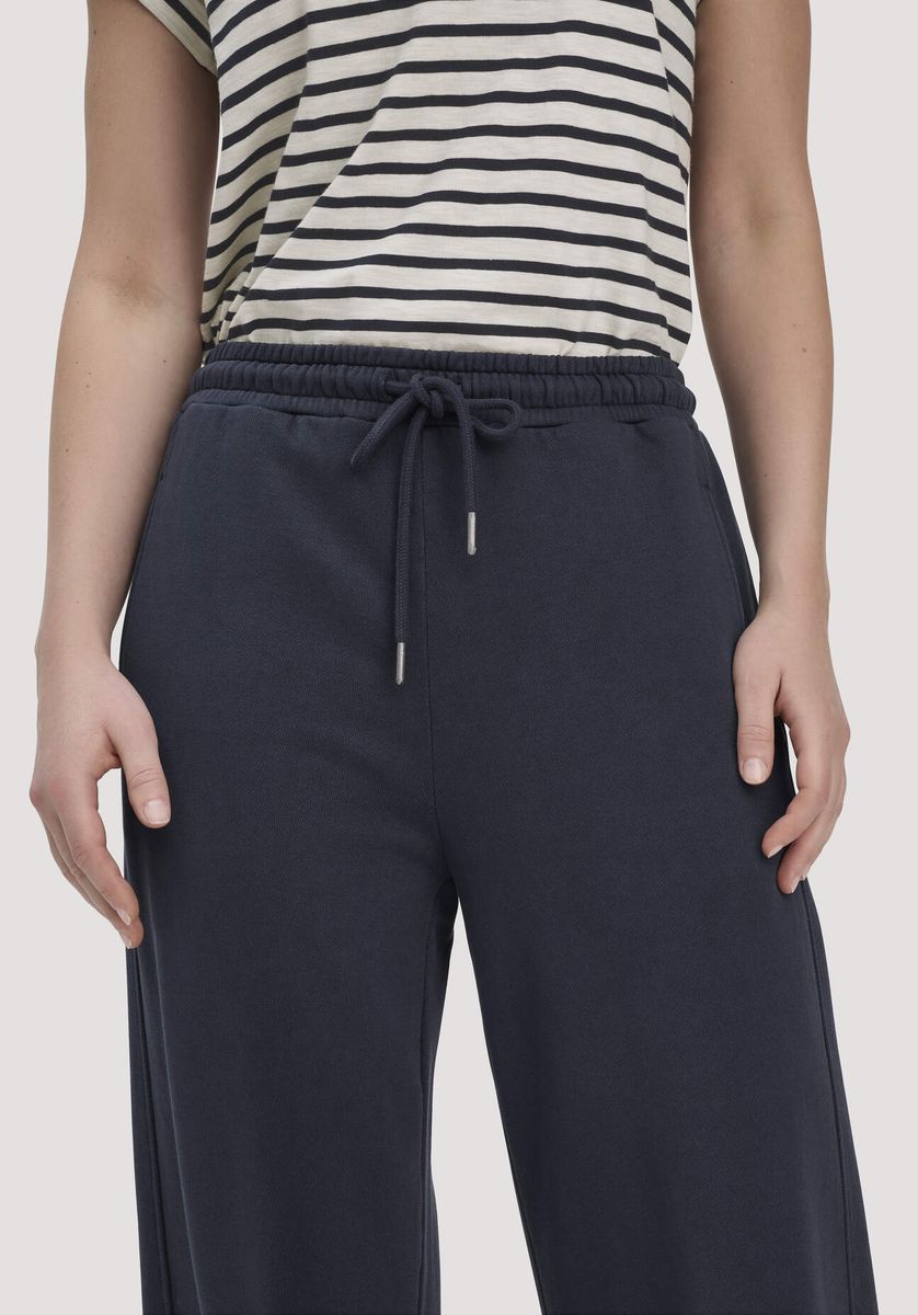 hessnatur Damen Sweathose Wide Leg Relaxed aus Bio-Baumwolle - blau - Größe L