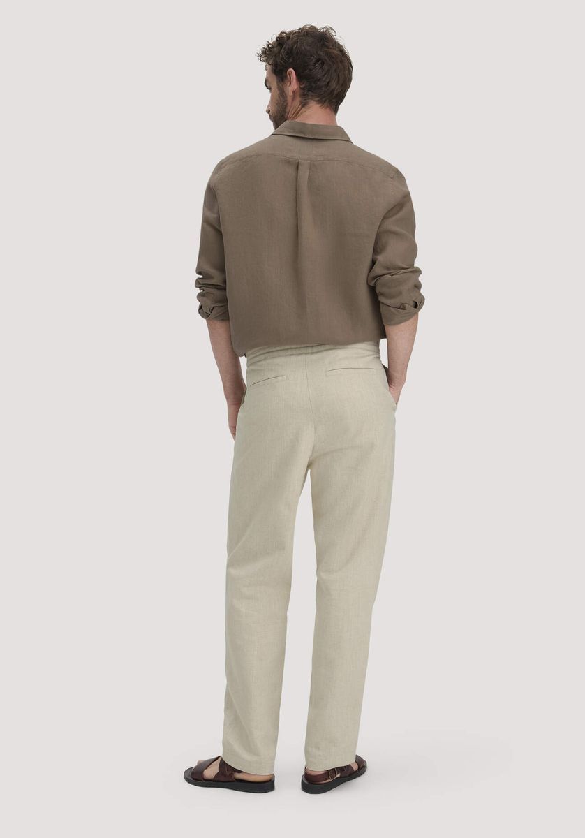 hessnatur Herren Hose ENEA Regular aus Bio-Baumwolle mit Leinen - natur - Größe 31/32