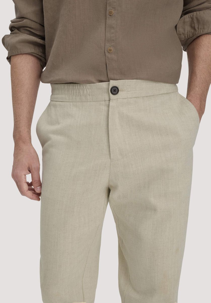 hessnatur Herren Hose ENEA Regular aus Bio-Baumwolle mit Leinen - natur - Größe 31/32