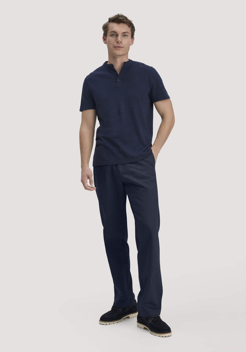 hessnatur Herren Hose ENEA Regular aus Bio-Baumwolle mit Leinen - blau - Größe 31/32