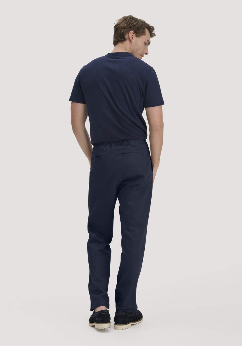 hessnatur Herren Hose ENEA Regular aus Bio-Baumwolle mit Leinen - blau - Größe 31/32