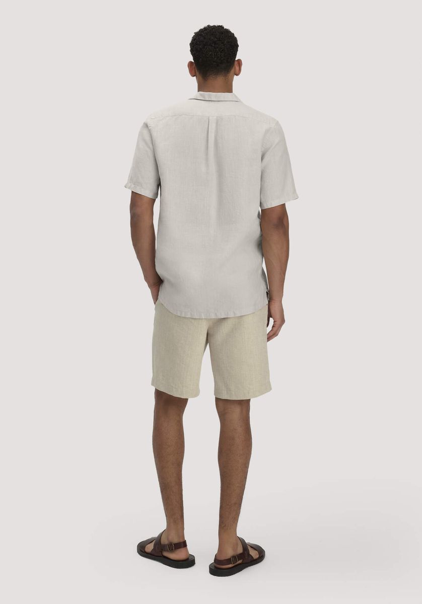 Locker geschnittene Shorts aus Baumwoll-Leinen-Mischung