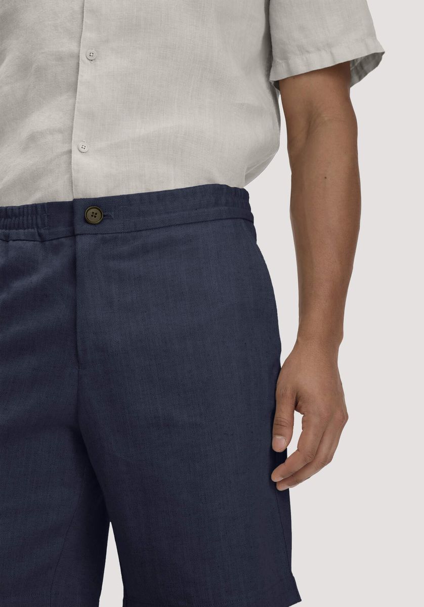 Shorts mit entspannter Passform aus Baumwollleinenmischung