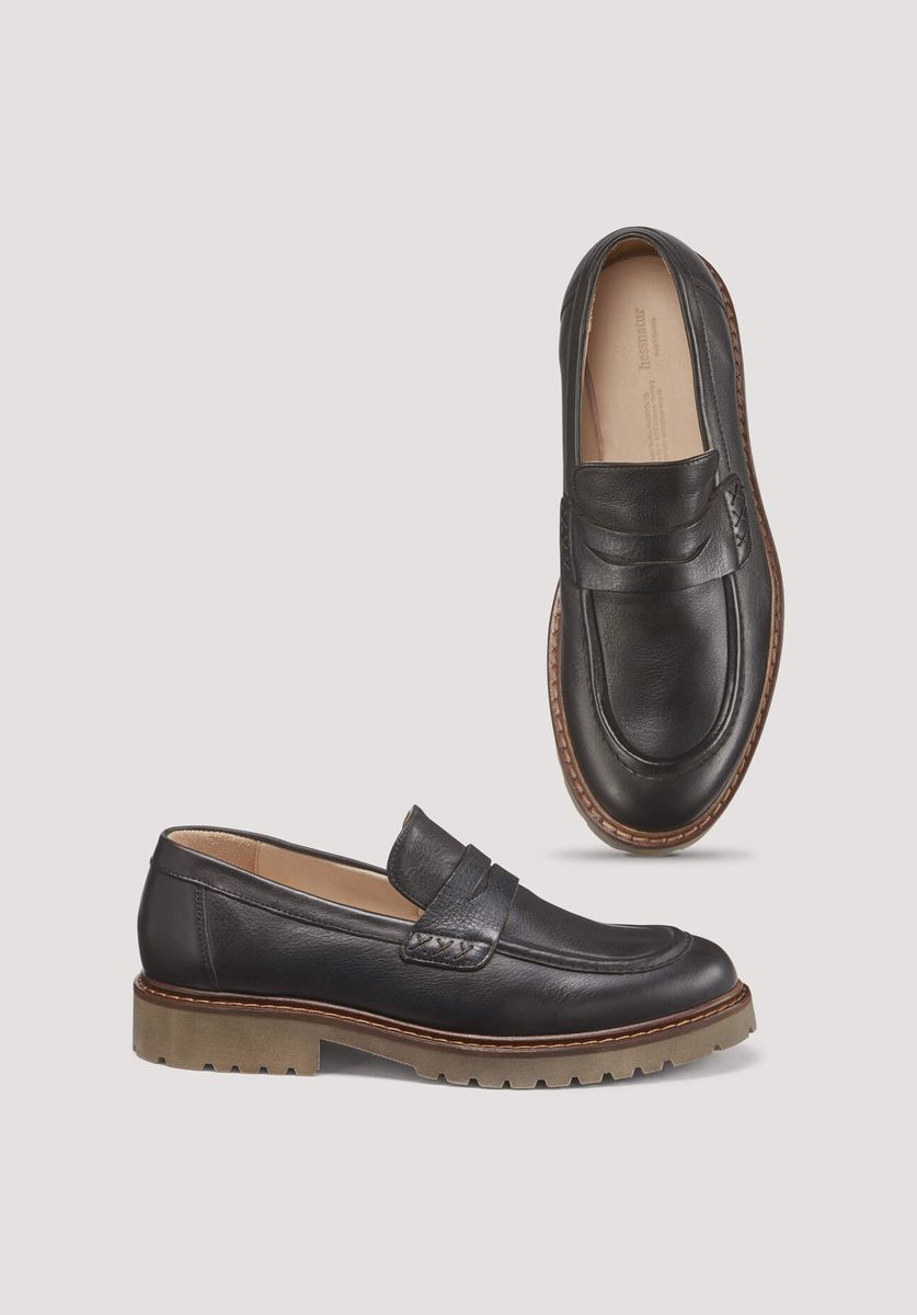Klassischer Penny Loafer aus Leder mit Sohle