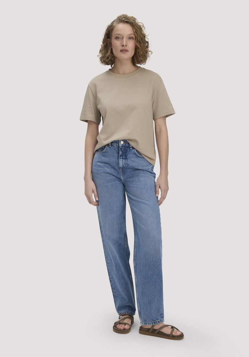 hessnatur Damen Heavy Jersey T-Shirt aus Bio-Baumwolle - beige - Größe L