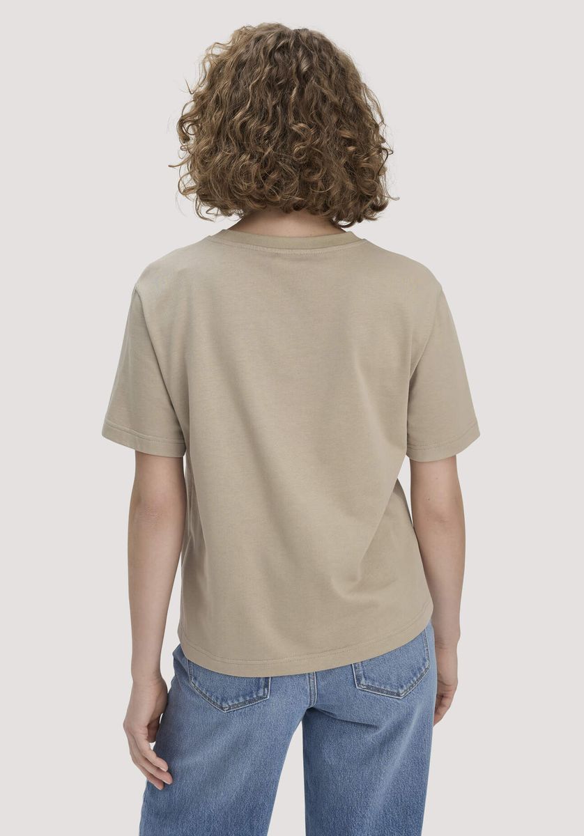 hessnatur Damen Heavy Jersey T-Shirt aus Bio-Baumwolle - beige - Größe L
