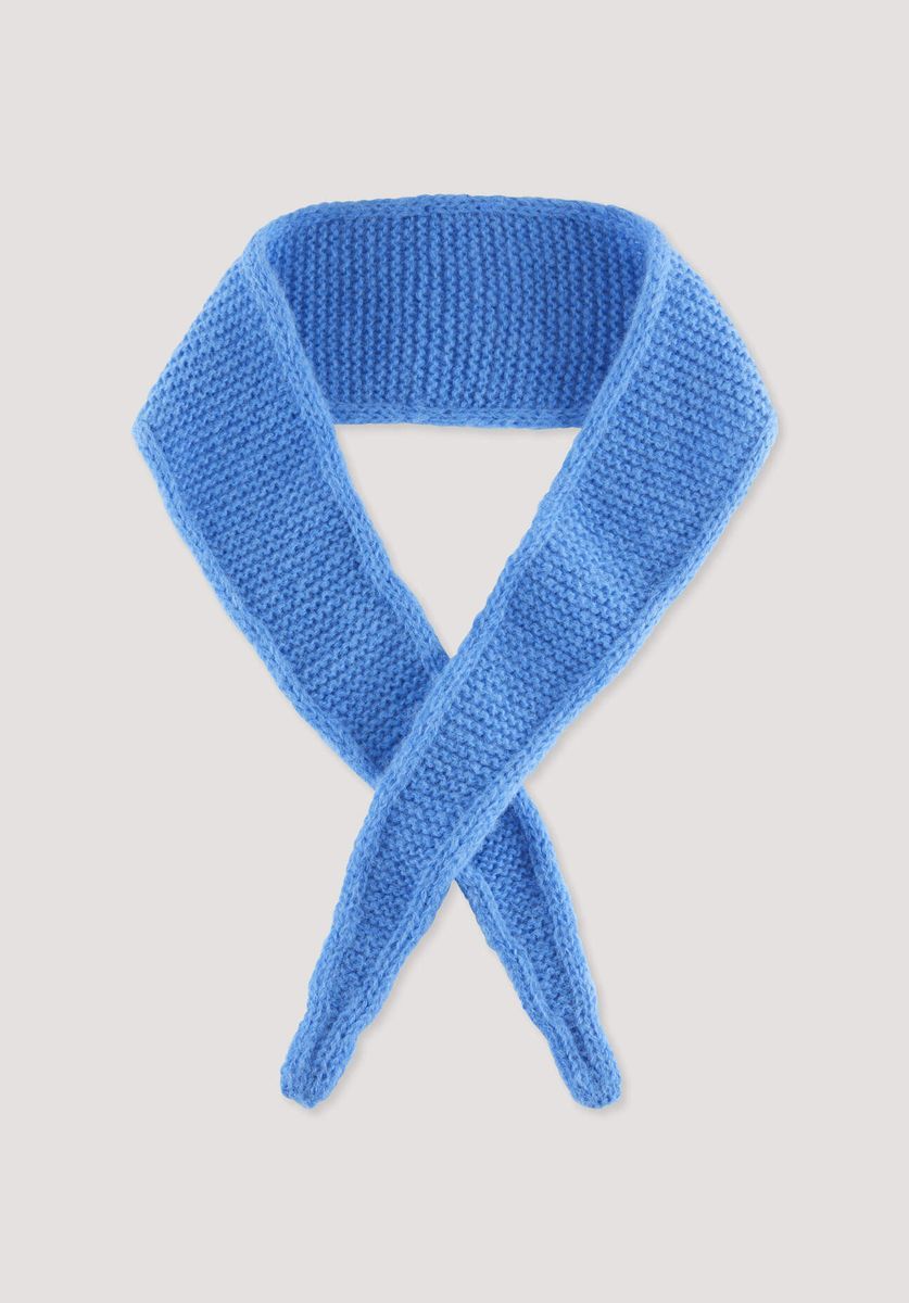 hessnatur Damen Strick Tuch aus Alpaka - blau - Größe 1size