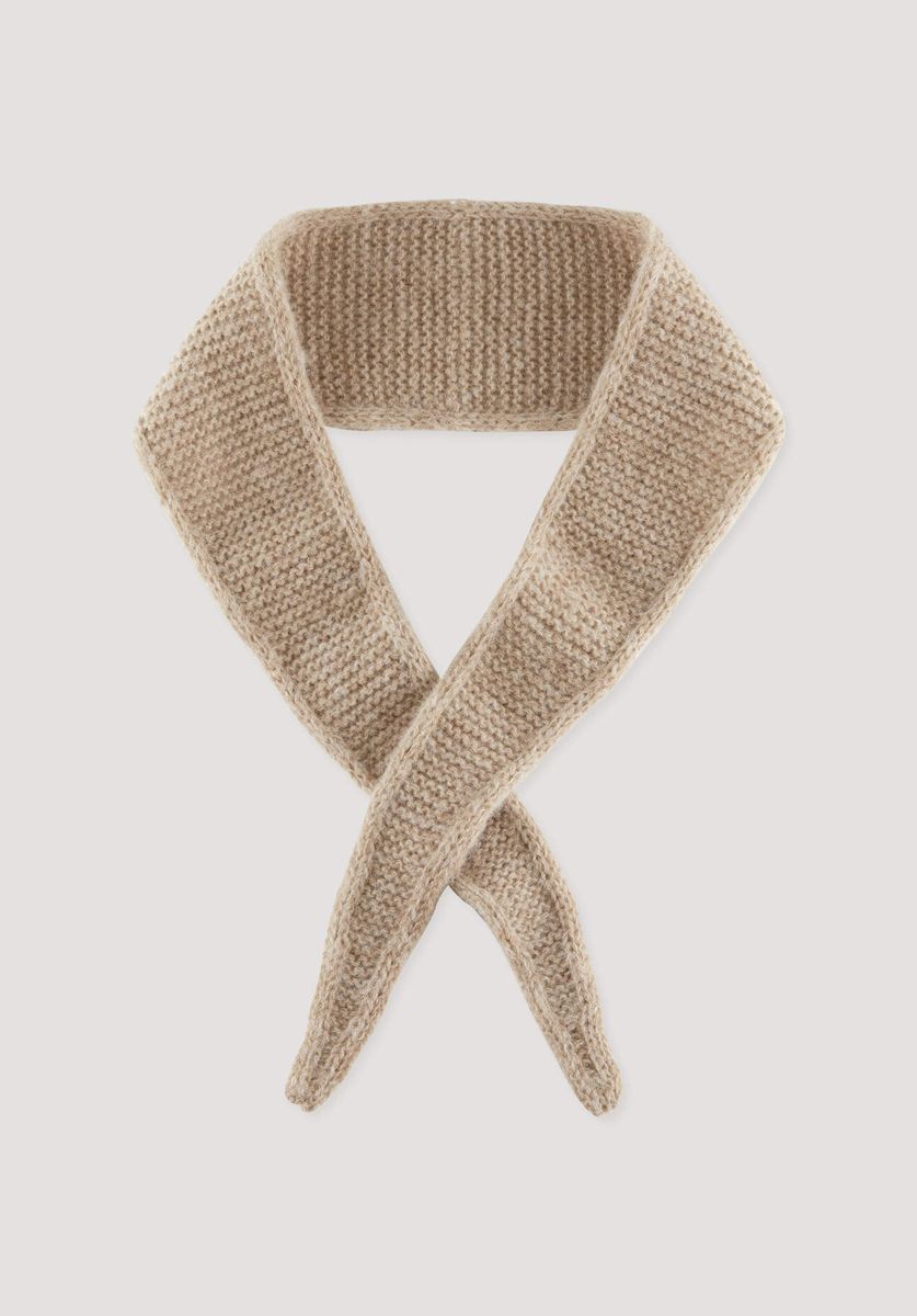 hessnatur Damen Strick Tuch aus Alpaka - beige - Größe 1size