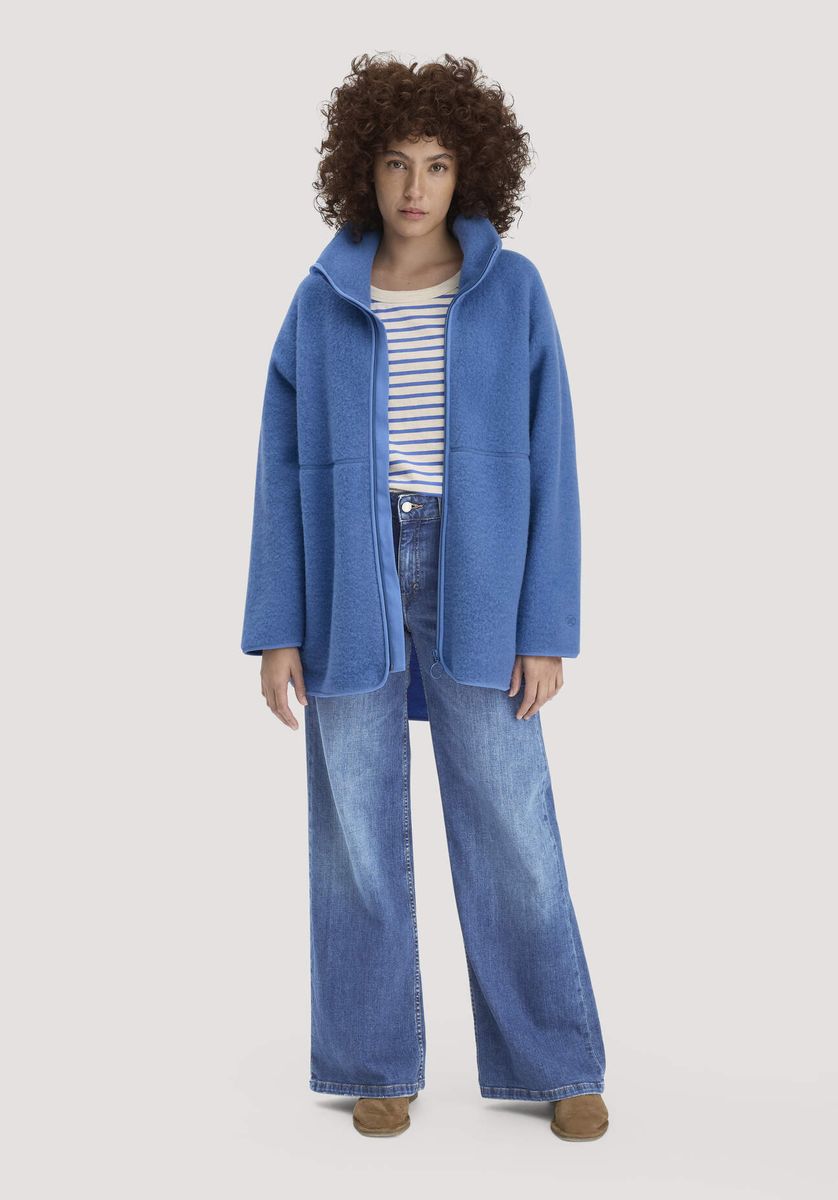 hessnatur Damen Light Slub Streifen T-Shirt Relaxed aus Bio-Baumwolle - blau - Größe 34
