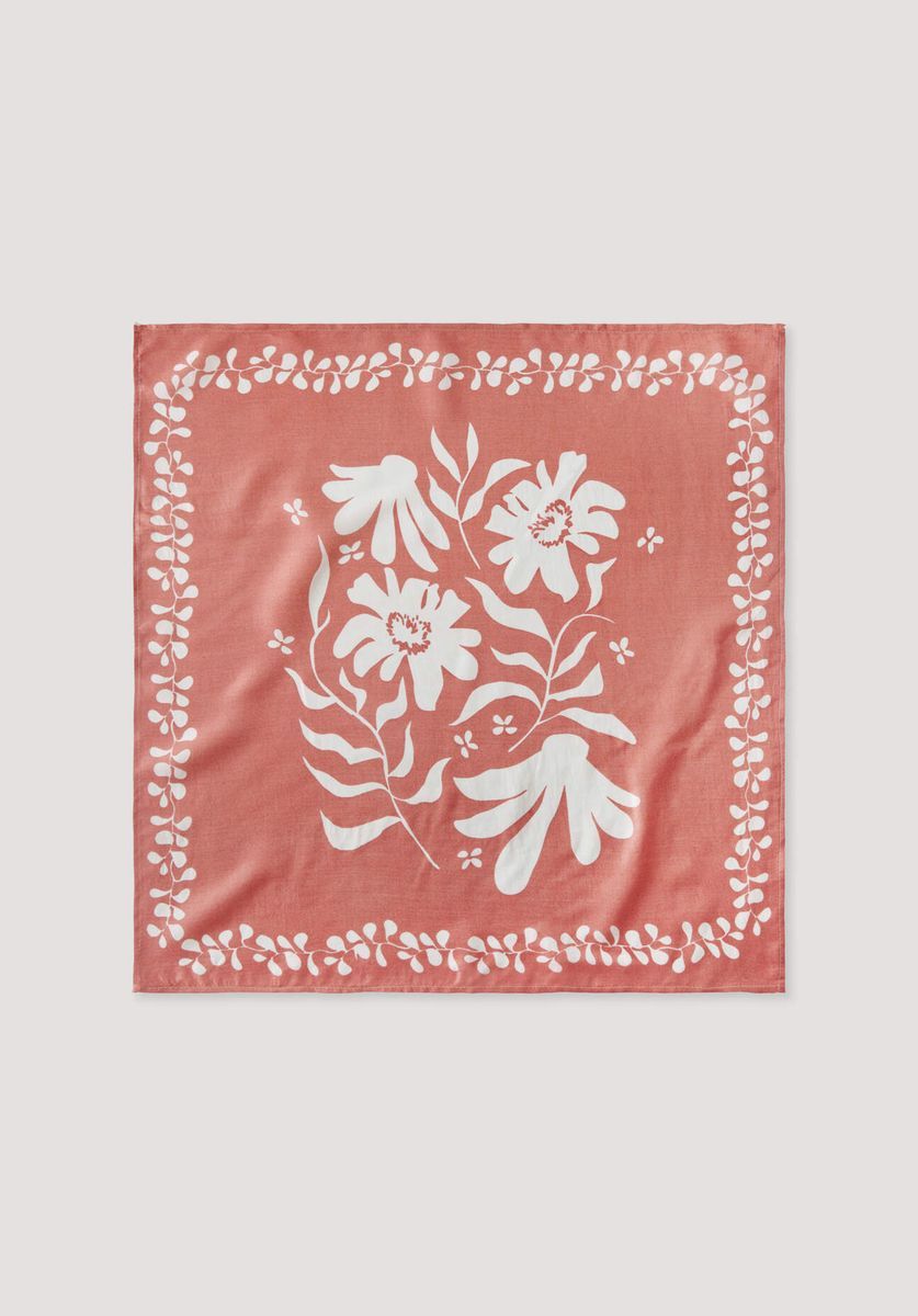 Seiden Halstuch mit Blumendruck