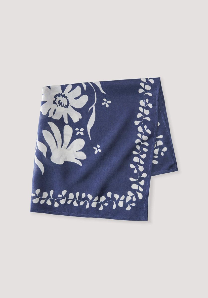 Seidenhalstuch mit Blumendruck