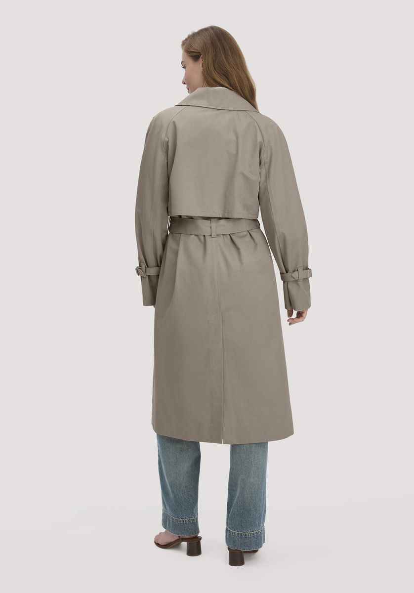 hessnatur Damen Trenchcoat Relaxed NATURE SHELL aus Bio-Baumwolle - beige - Größe 34