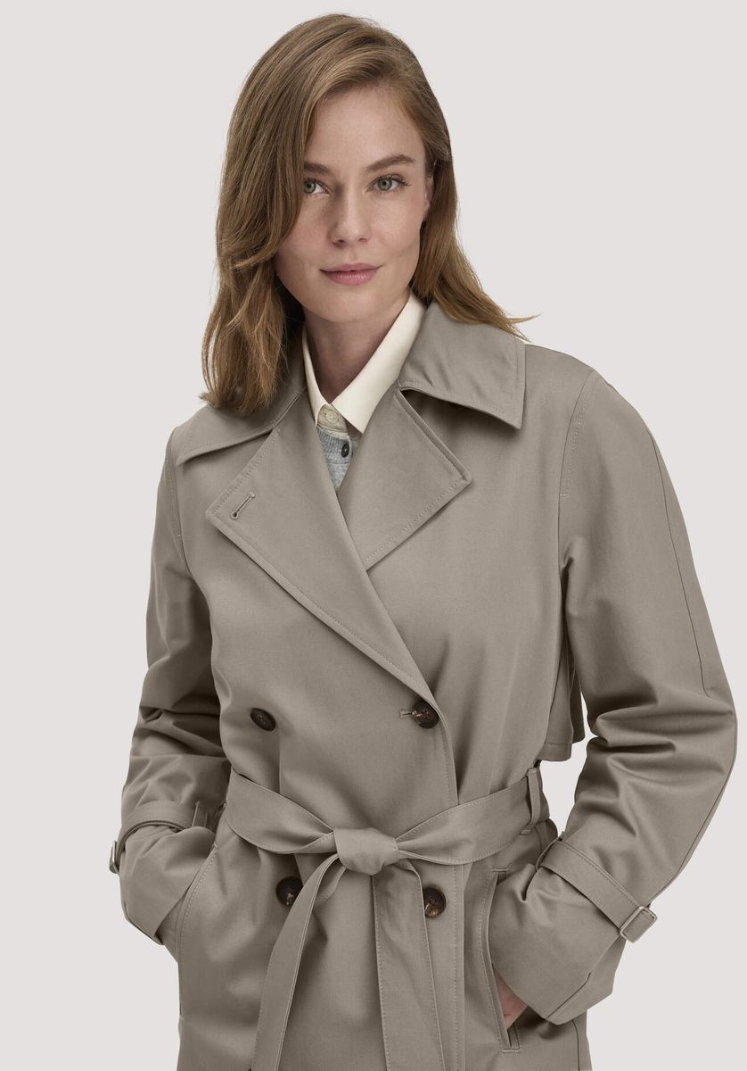 hessnatur Damen Trenchcoat Relaxed NATURE SHELL aus Bio-Baumwolle - beige - Größe 34