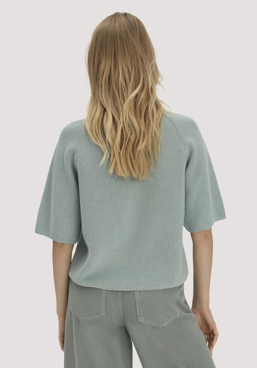 hessnatur Damen Strick Pullover Relaxed aus Bio-Baumwolle - grün - Größe L