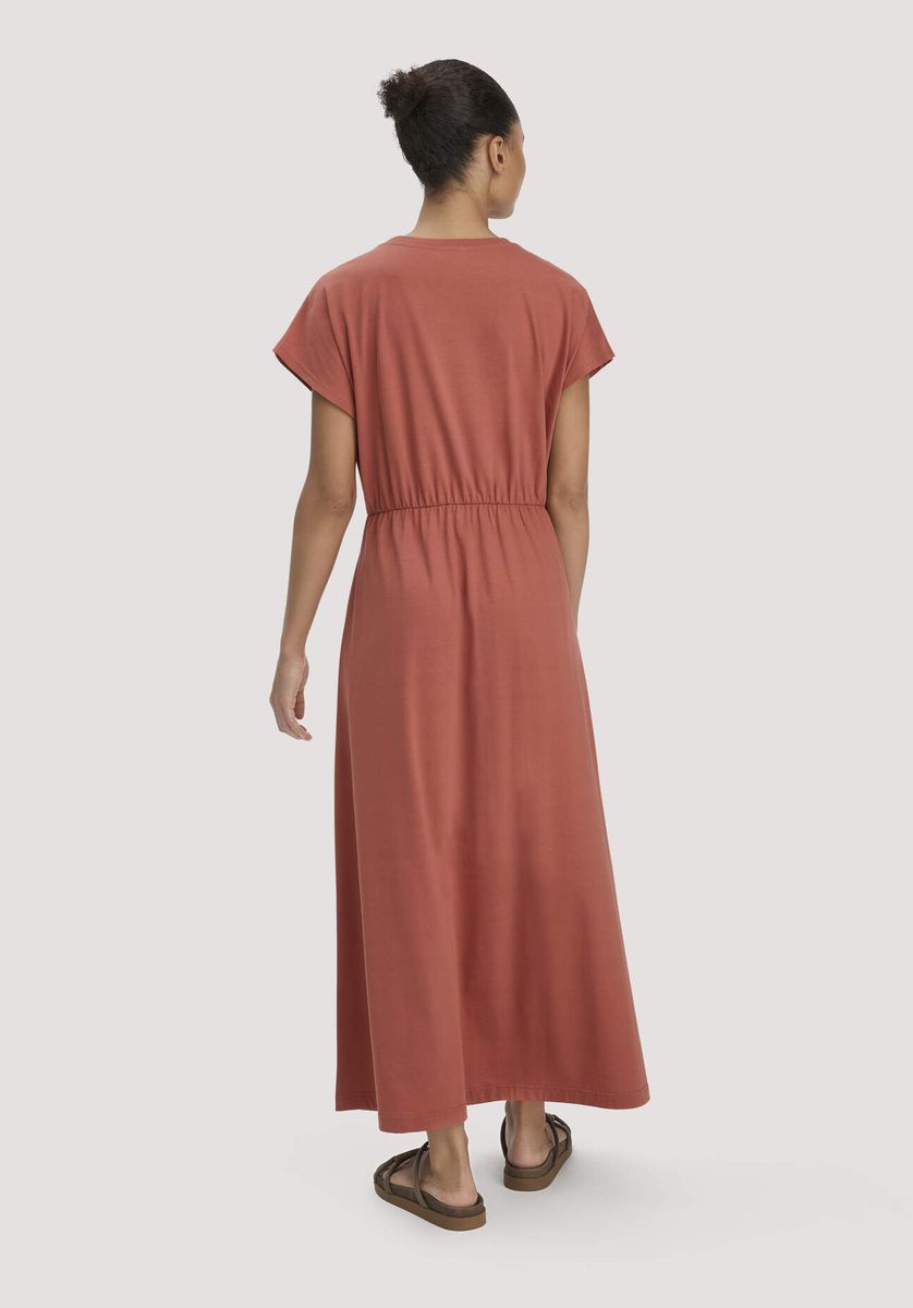 hessnatur Damen Jersey Kleid Knöchellang Relaxed aus Bio-Baumwolle - braun - Größe 34