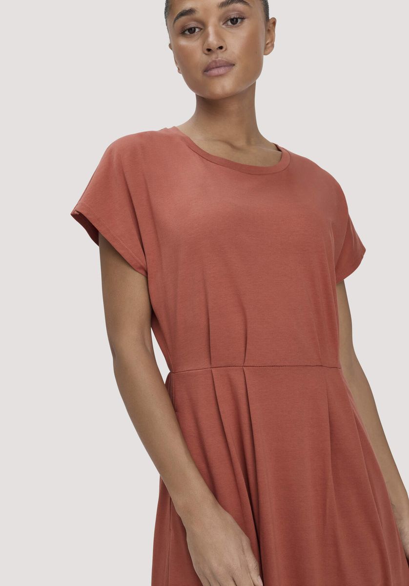 hessnatur Damen Jersey Kleid Knöchellang Relaxed aus Bio-Baumwolle - braun - Größe 34