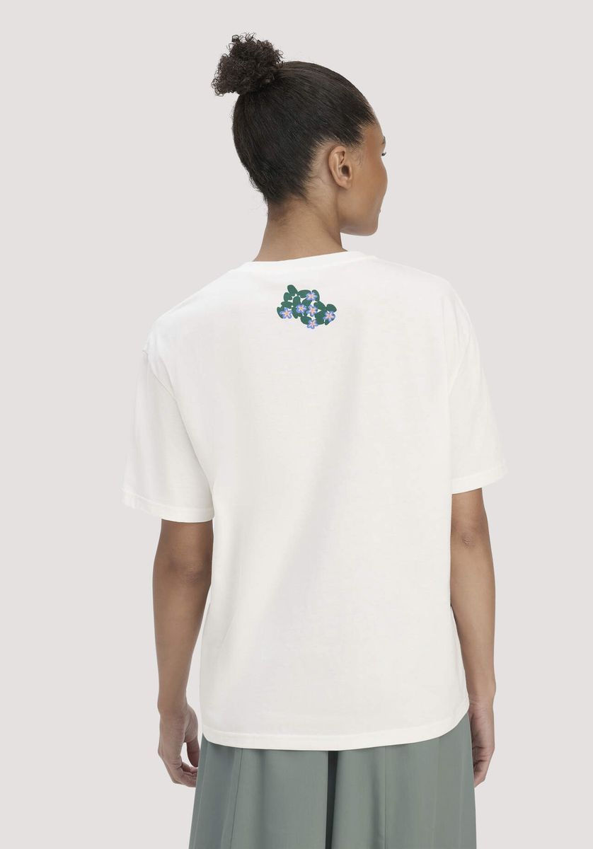 hessnatur Damen Print T-Shirt Oversize LIV LEE aus Bio-Baumwolle - grün - Größe L