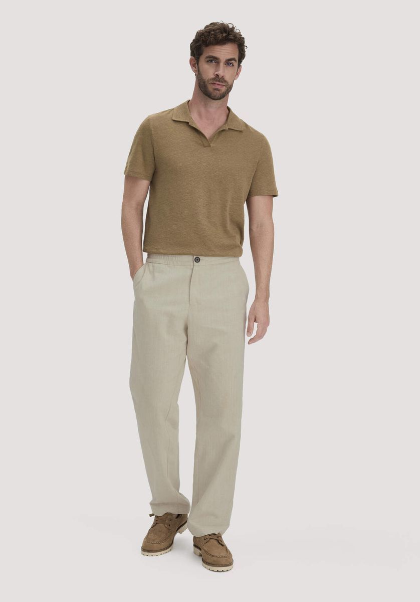 Lässiges Jersey Poloshirt aus Leinenmischung