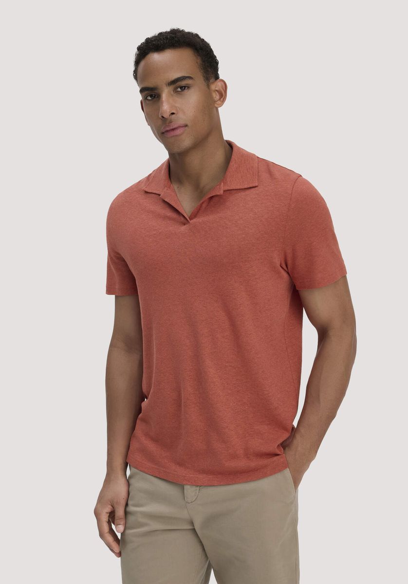 Lässiges Jersey Poloshirt aus Leinenmischung