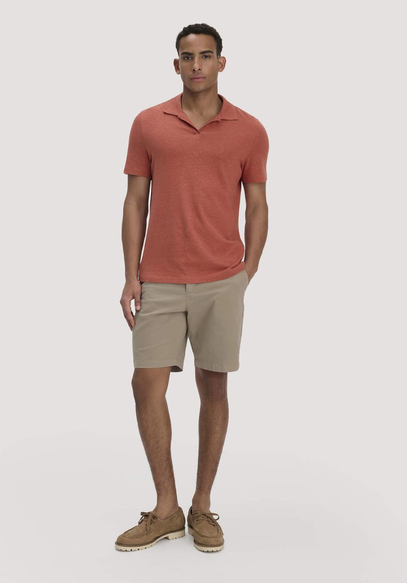 Lässiges Jersey Poloshirt aus Leinenmischung