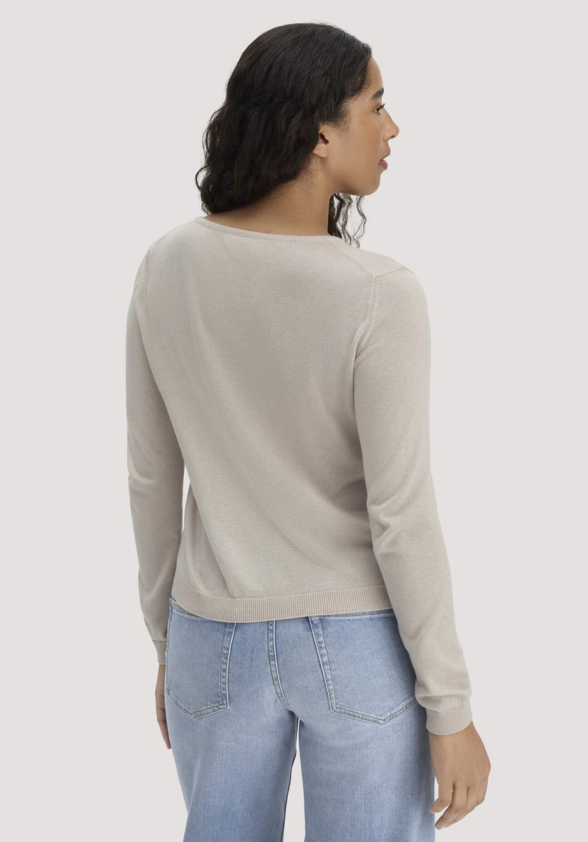 hessnatur Damen Strickjacke Regular aus TENCEL™ Lyocell mit Bio-Baumwolle - beige - Größe L