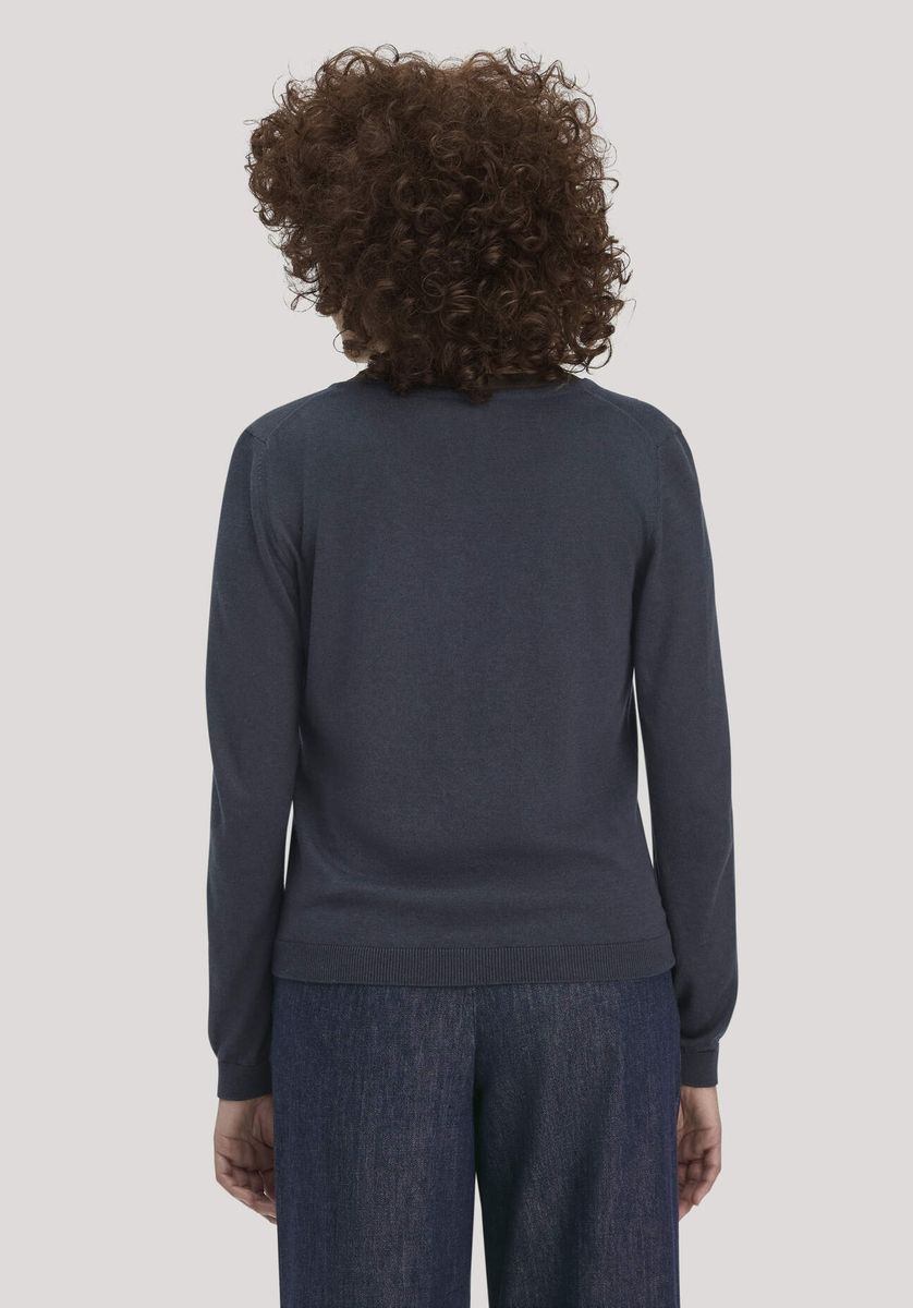 hessnatur Damen Strickjacke Regular aus TENCEL™ Lyocell mit Bio-Baumwolle - blau - Größe L