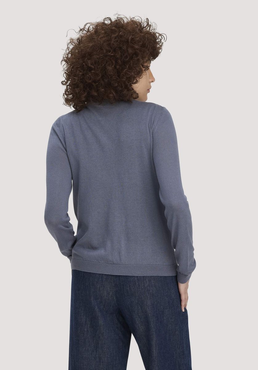hessnatur Damen Strickjacke Regular aus TENCEL™ Lyocell mit Bio-Baumwolle - blau - Größe L