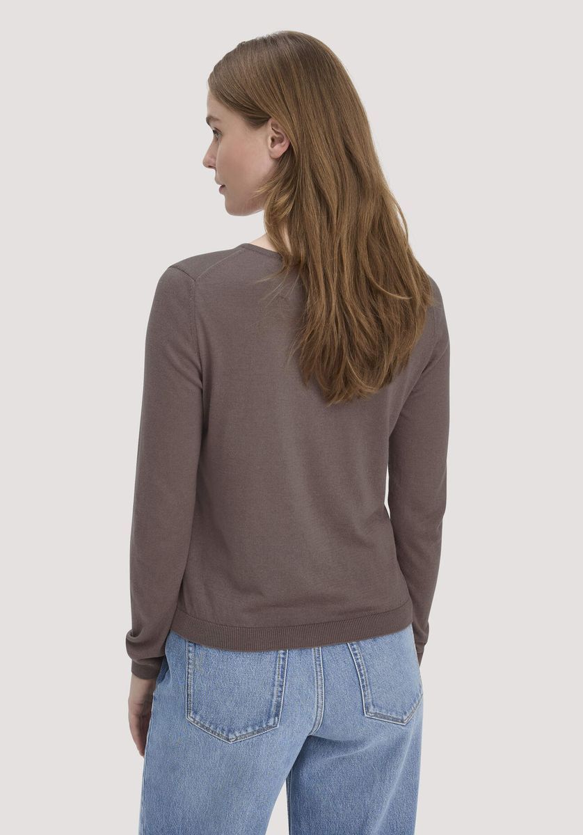 hessnatur Damen Strickjacke Regular aus TENCEL™ Lyocell mit Bio-Baumwolle - braun - Größe L