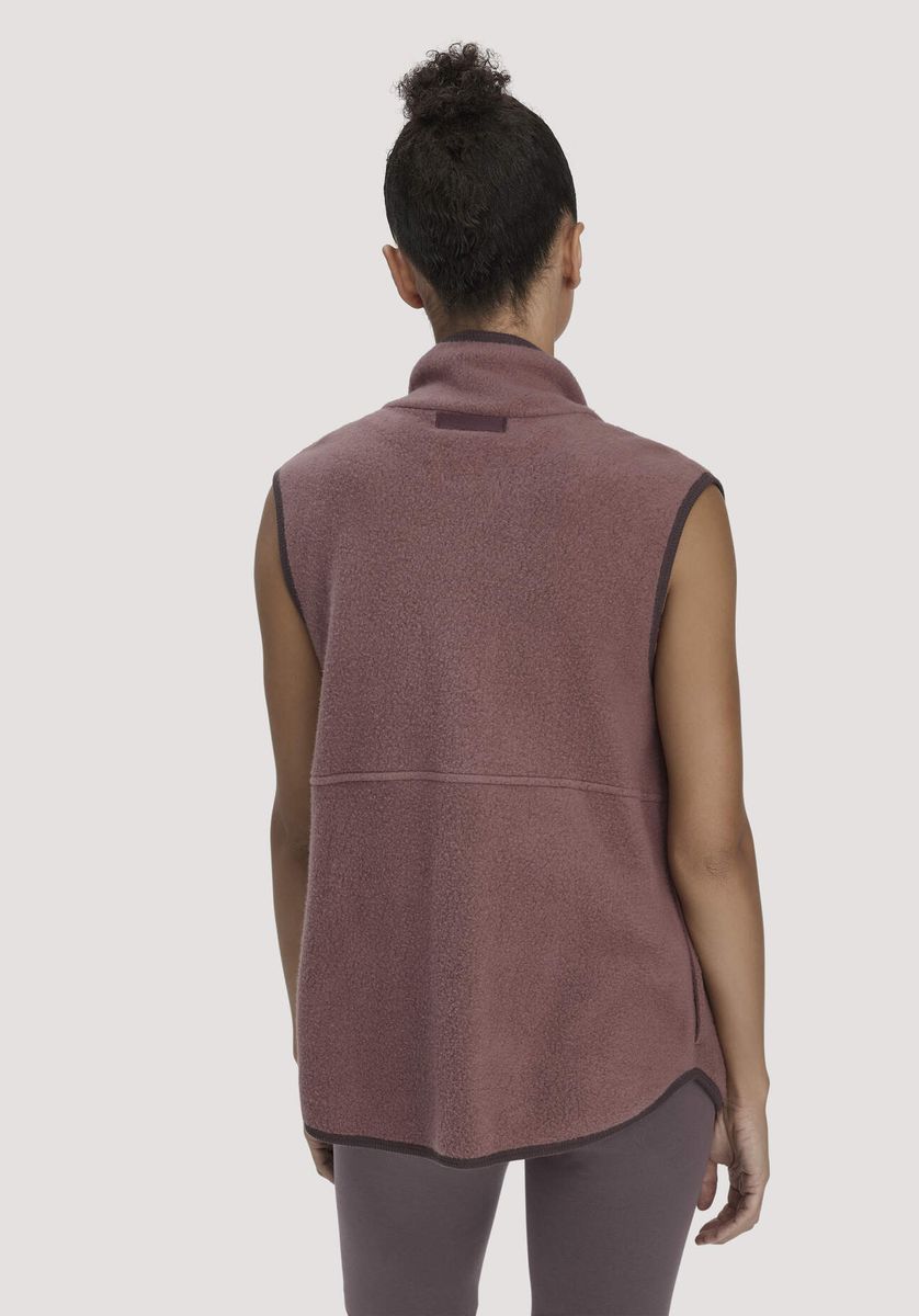 hessnatur Loungewear Fleece Weste Regular ACTIVE LIGHT aus Bio-Baumwolle - braun - Größe L