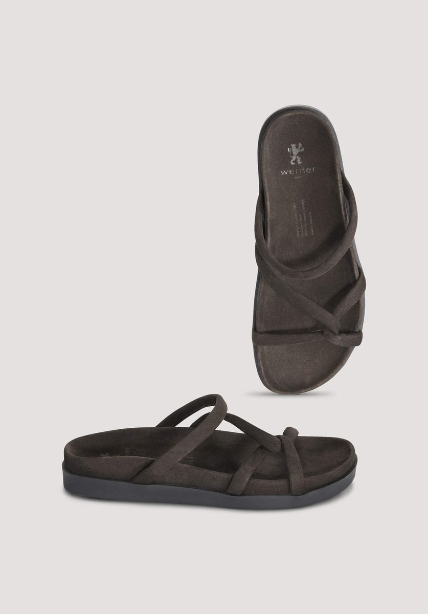 hessnatur Damen Pantolette aus Nubuk-Leder - braun - Größe 36