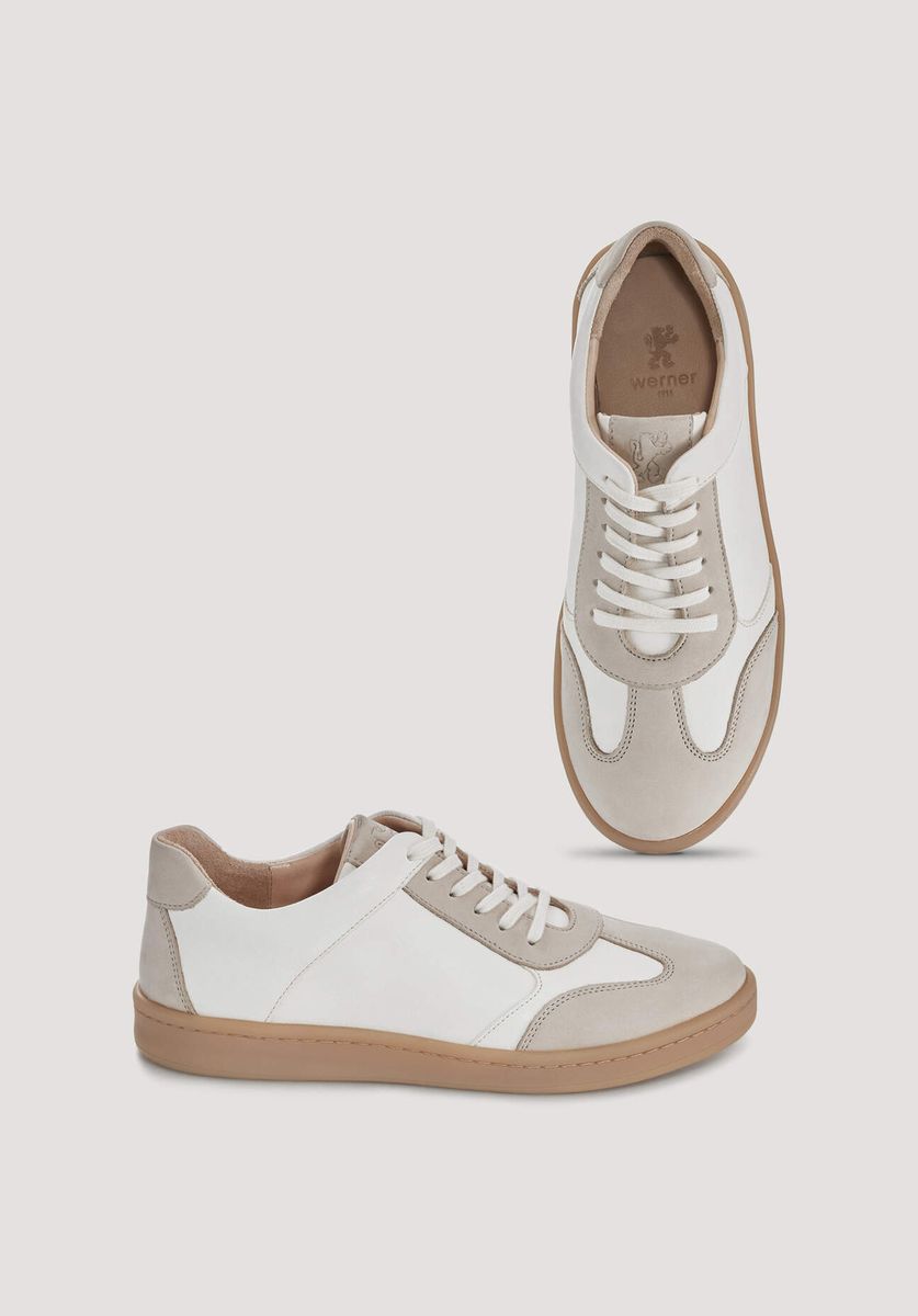 hessnatur Damen Court Sneaker aus chromfrei gegerbtem Leder - weiß - Größe 36