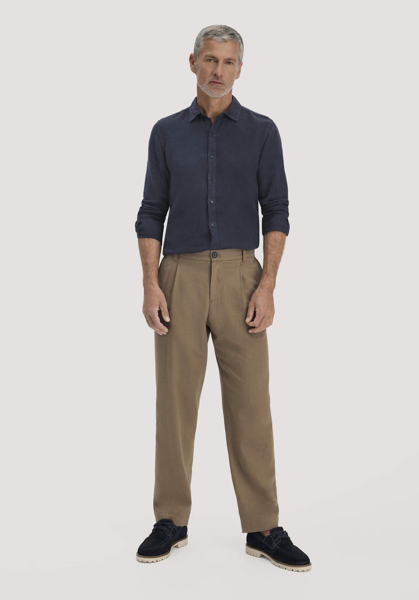 hessnatur Herren Bootsschuh aus chromfrei gegerbtem Nubuk-Leder - blau - Größe 41