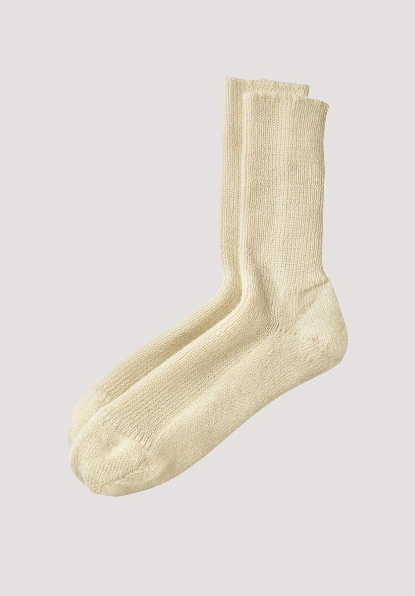Gerippte Socken aus Bio-Merinowolle