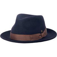 Klassischer Marine Fedora mit braunem Band