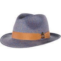 Blauer gewebter Fedora-Hut mit Band