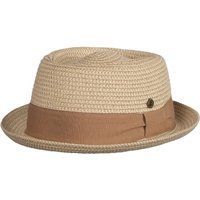 Beiger gewebter Pork Pie Hut aus Stroh