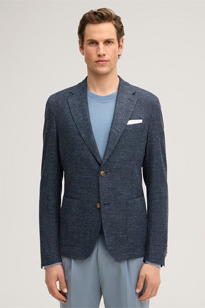 Windsor Giro Marine Melange Baumwoll-Leinen-Mischung Blazer Sakko