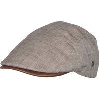 Schiebermütze aus Leinen mit Fischgrätenmuster